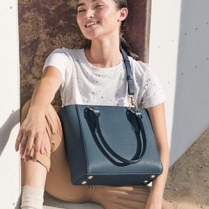 DAGNE DOVER MIDI TOTE IN SLATE (*RARE DISCONTINUED COLOR)*